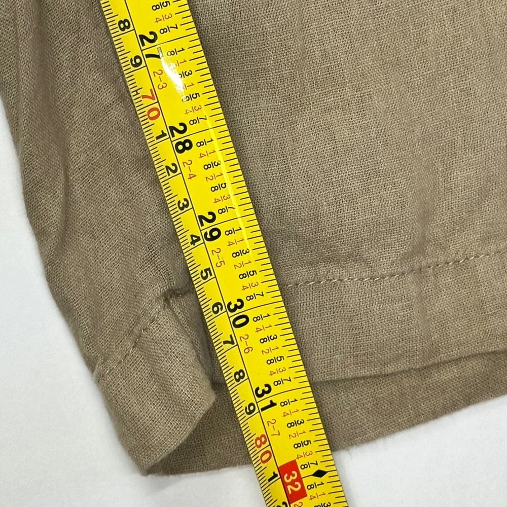Club Room Luxury Mens XL Tan 100% Linen Drawstring Elastic Waist Pants